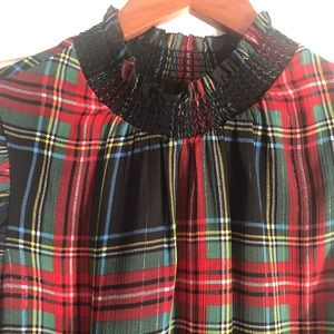 JCrew tartan blouse